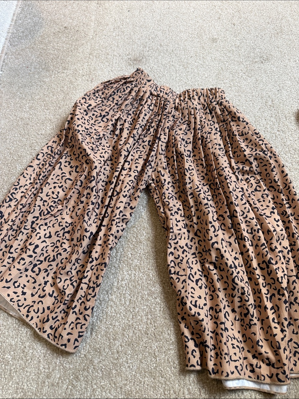 Kids Wide-Leg One-Piece in Tan Leopard Print